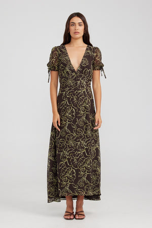 Charlie Holiday Magdalena Maxi Dress Stencil Floral