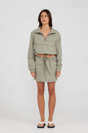 Charlie Holiday Amaya Cargo Jacket Sage