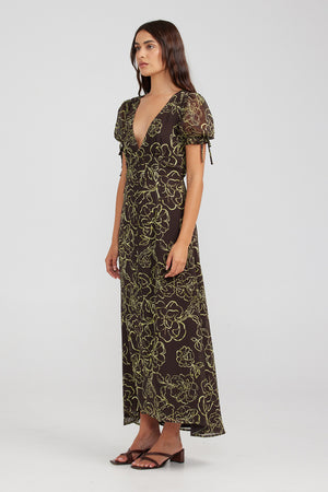 Charlie Holiday Magdalena Maxi Dress Stencil Floral