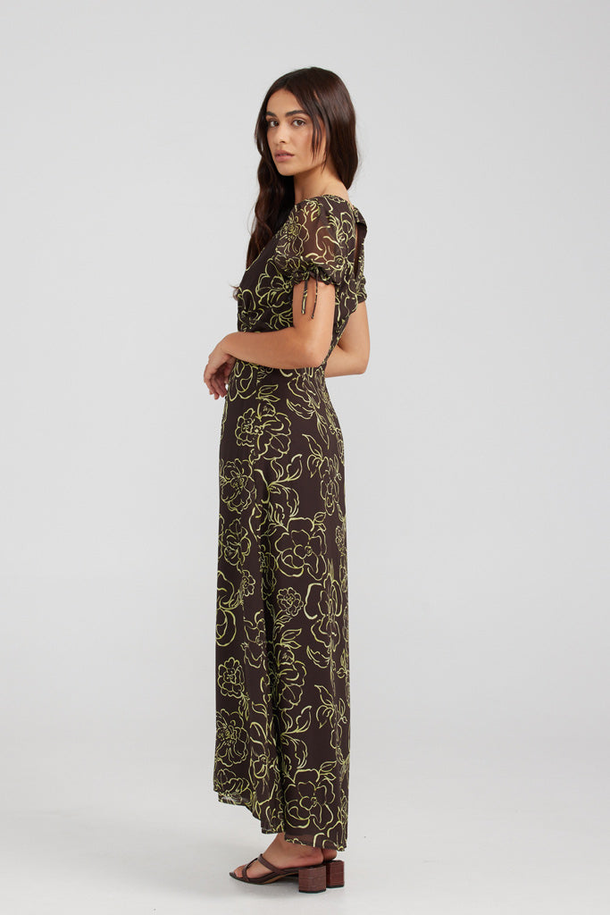 Charlie Holiday Magdalena Maxi Dress Stencil Floral