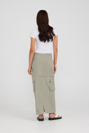 Charlie Holiday Amaya Cargo Skirt Sage