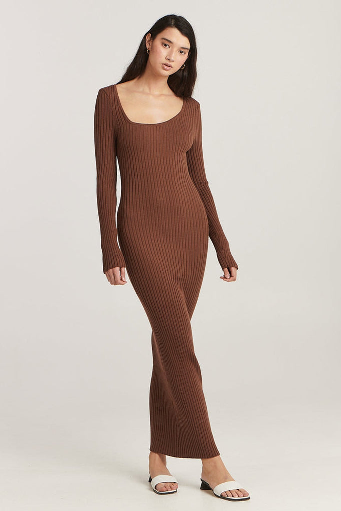 Charlie Holiday Laurette Midi Dress Chocolate