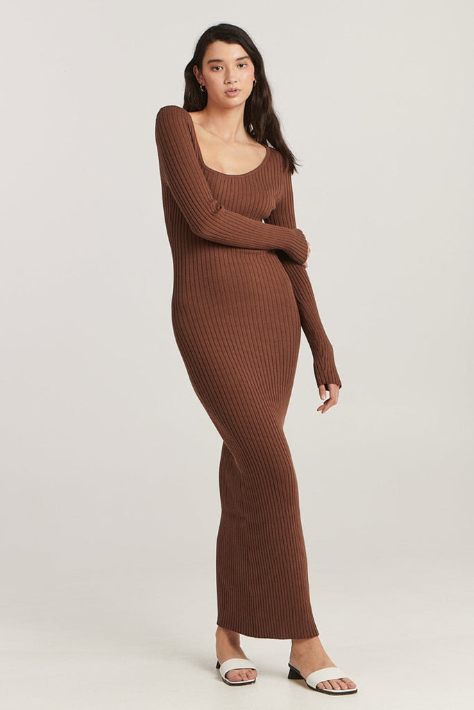 Charlie Holiday Laurette Midi Dress Chocolate