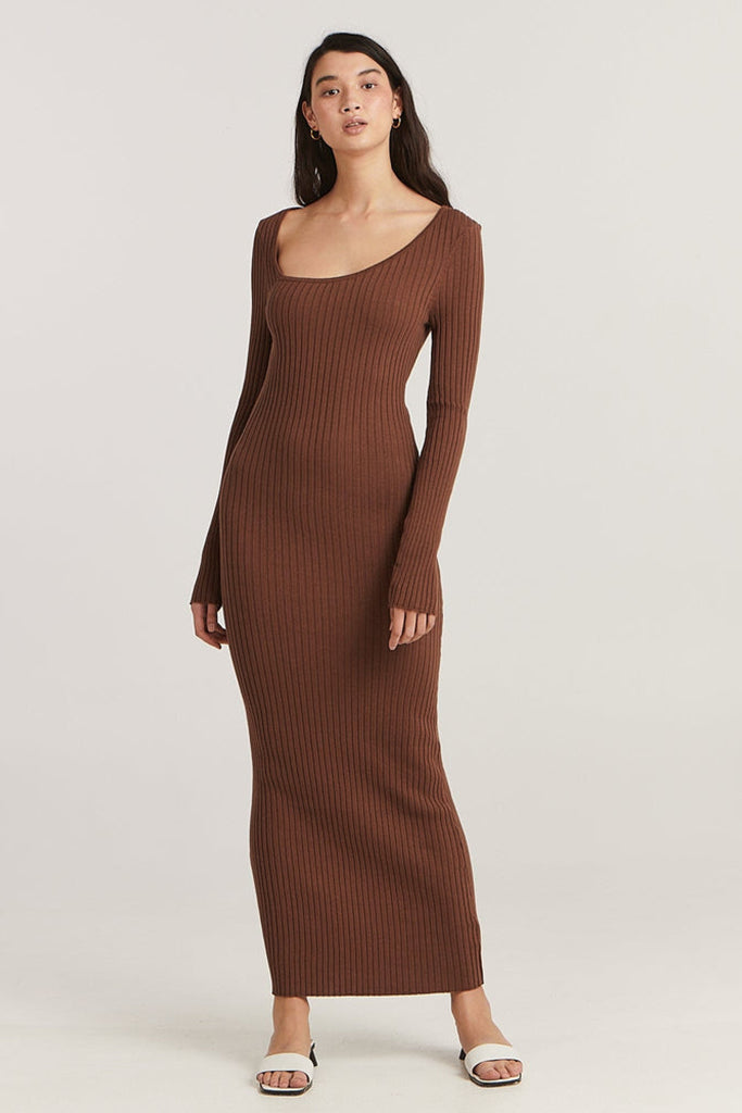 Charlie Holiday Laurette Midi Dress Chocolate