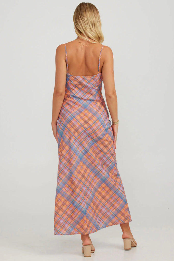 Charlie Holiday Kiera Maxi Dress Peachy Check