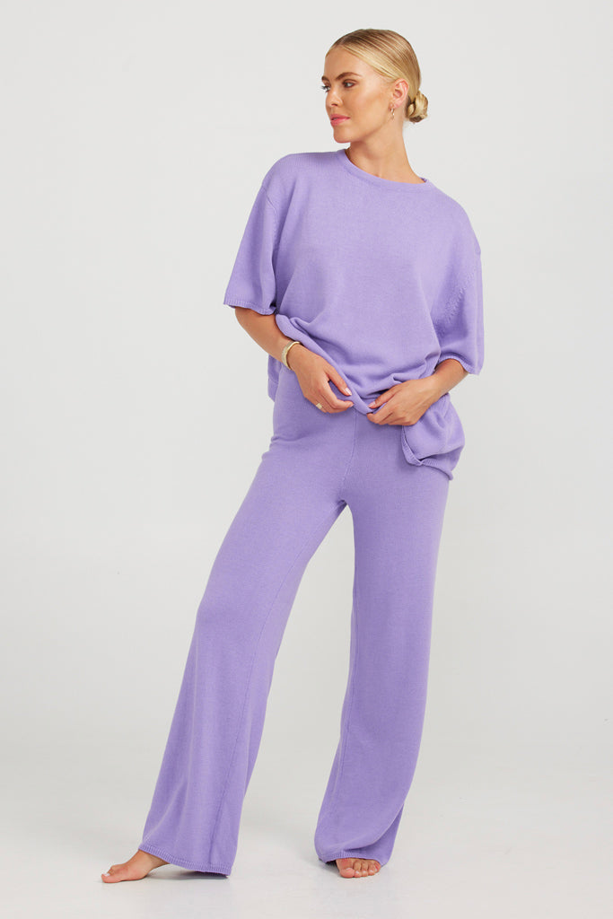 Charlie Holiday Matilda Knit Pants Lilac