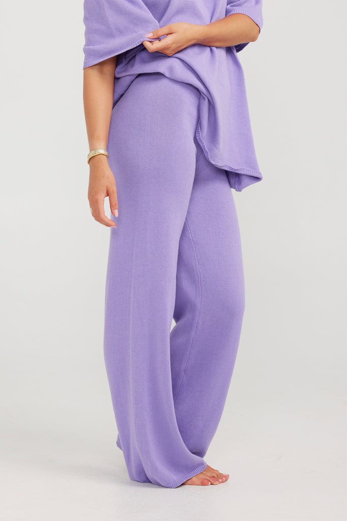 Charlie Holiday Matilda Knit Pants Lilac