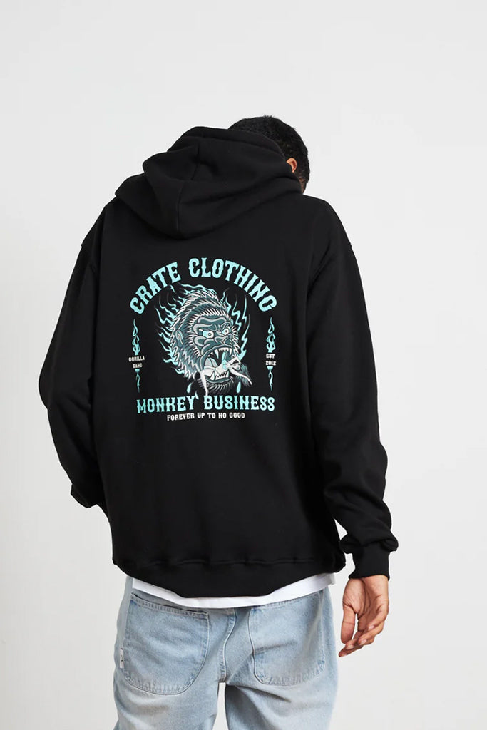 Crate Monkey Business Superfleece Hoodie Black/Glow In The Dark