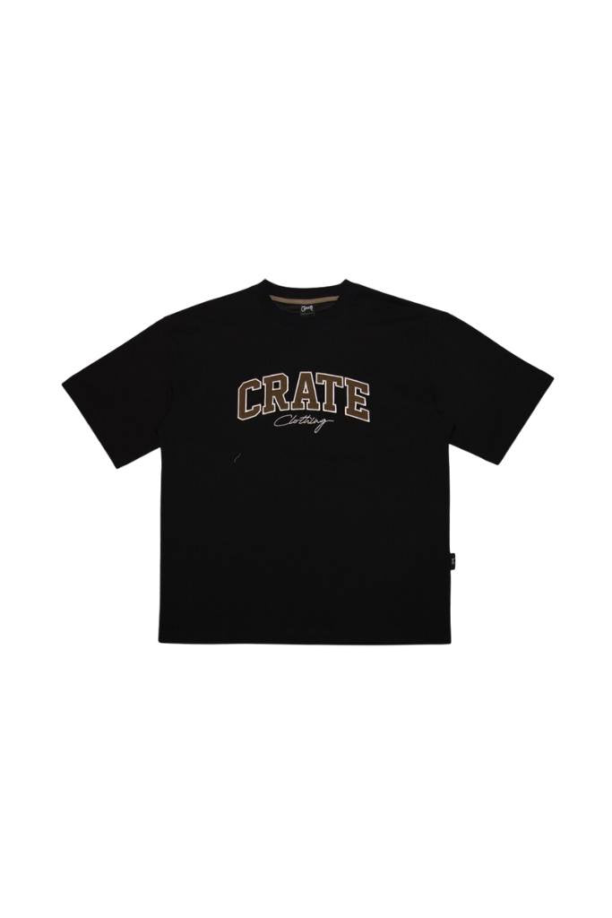 Crate Varsity Box fit Tee Black