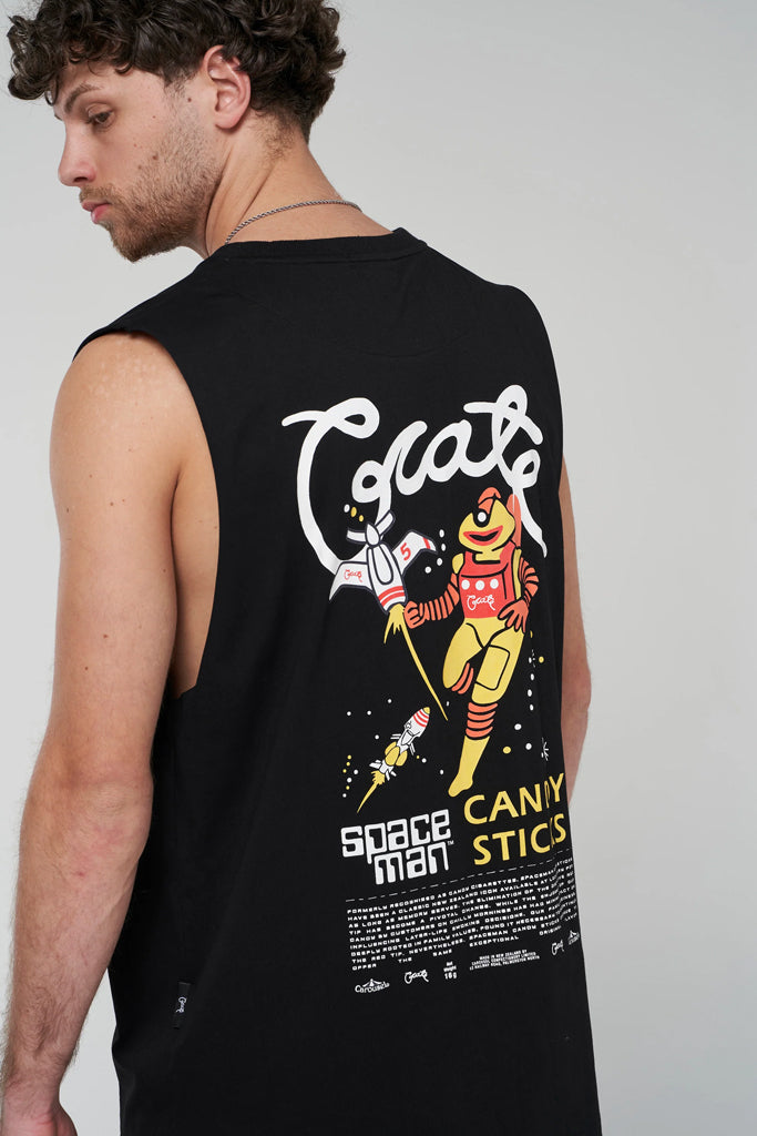 Crate X Space Man Candy Muscle Singlet Black