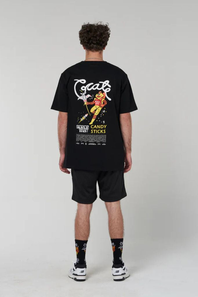 Crate X Space Man Candy Scripted Tee Black