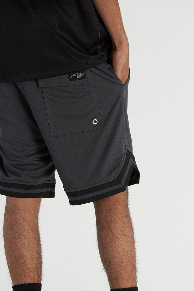 Crate Men's Reversible Mesh B-Ball Short's - Black/Dark Grey