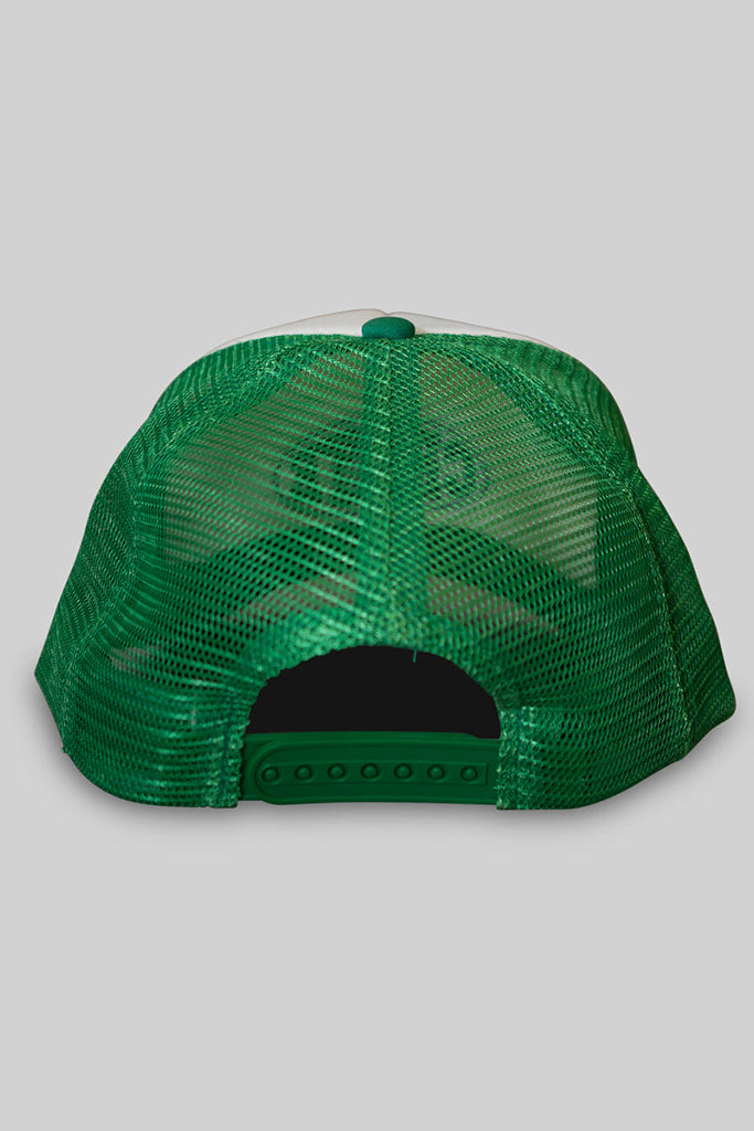 Crate Unisex Oval Varsity Trucker Caps Green White