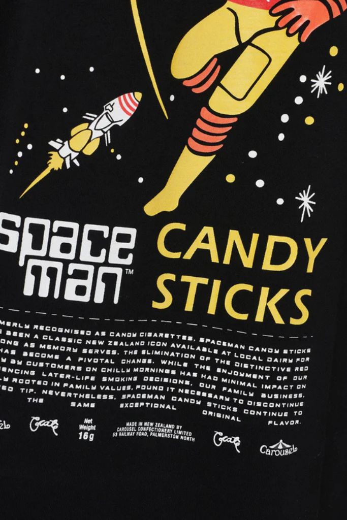 Crate X Space Man Candy Scripted Tee Black