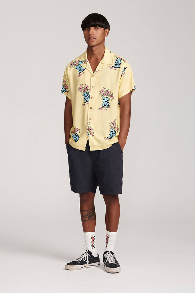 Critical Slide Bunched Ss Resort Shirt Lemon