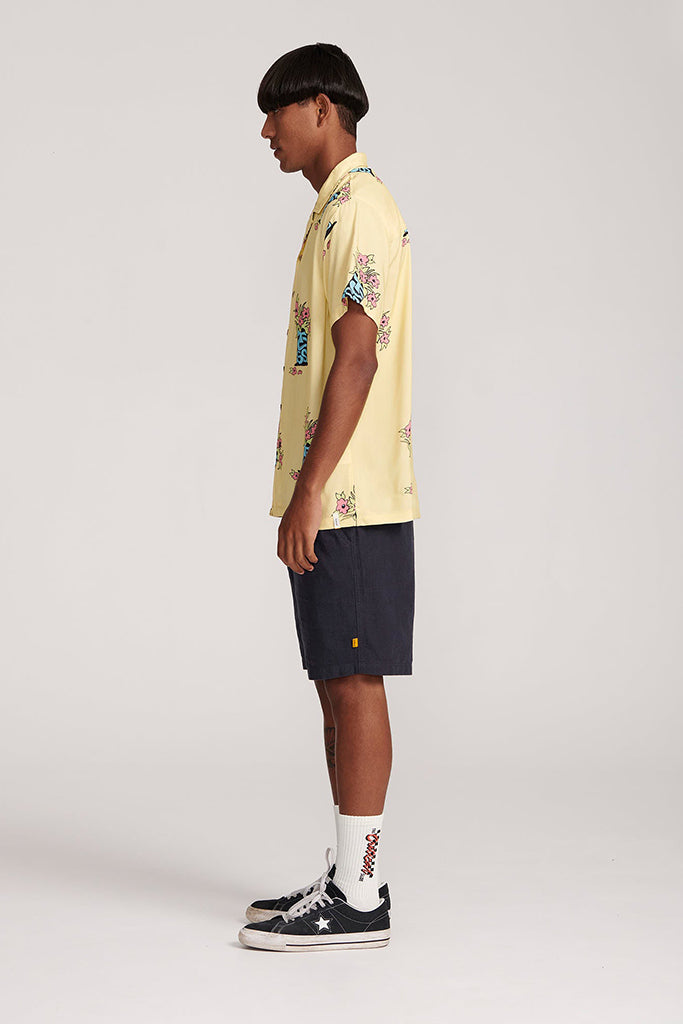 Critical Slide Bunched Ss Resort Shirt Lemon