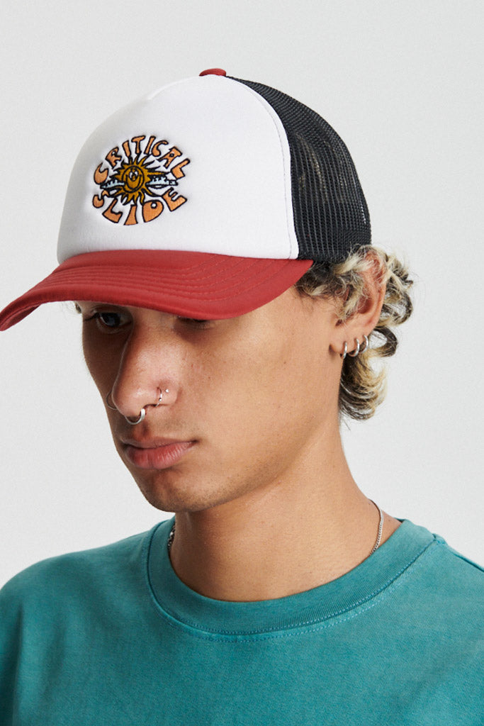 Critical Slide Bondi Mesh Trucker Ruby