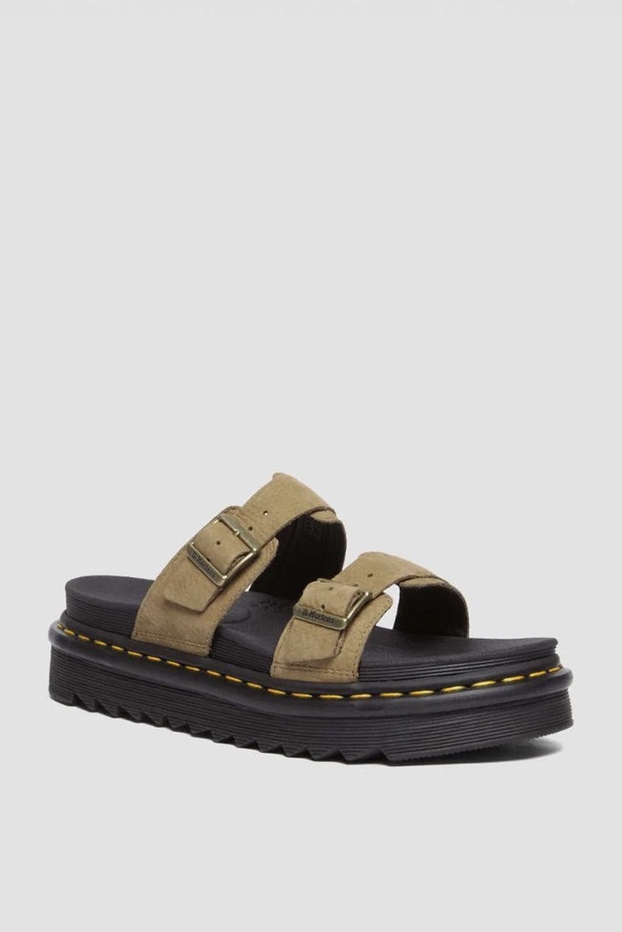 Dr Martens Myles Slide Sandal Savannah Tan Tumbled Nubuck