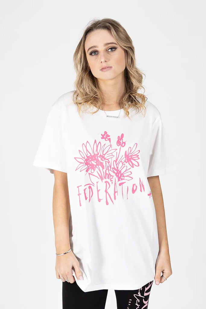 FEDERATION FRANKIE TEE HEART WINGS - Womens-Tees & TOPS : Soul Surf & Skate  - Shop Streetwear NZ - A21 FEDERATION