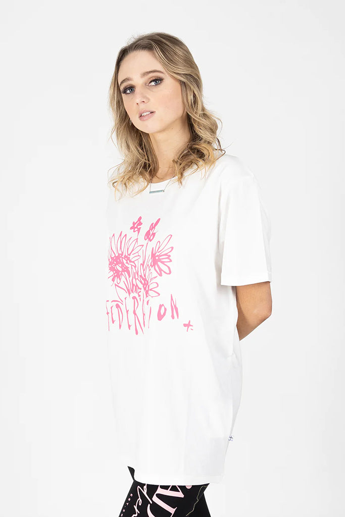 Federation Rush Tee Flowers White