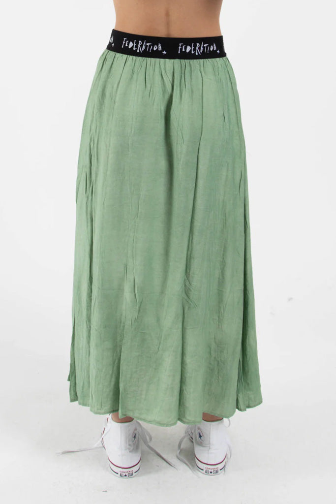 Federation Florence Maxi Skirt Lime