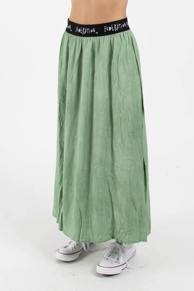 Federation Florence Maxi Skirt Lime