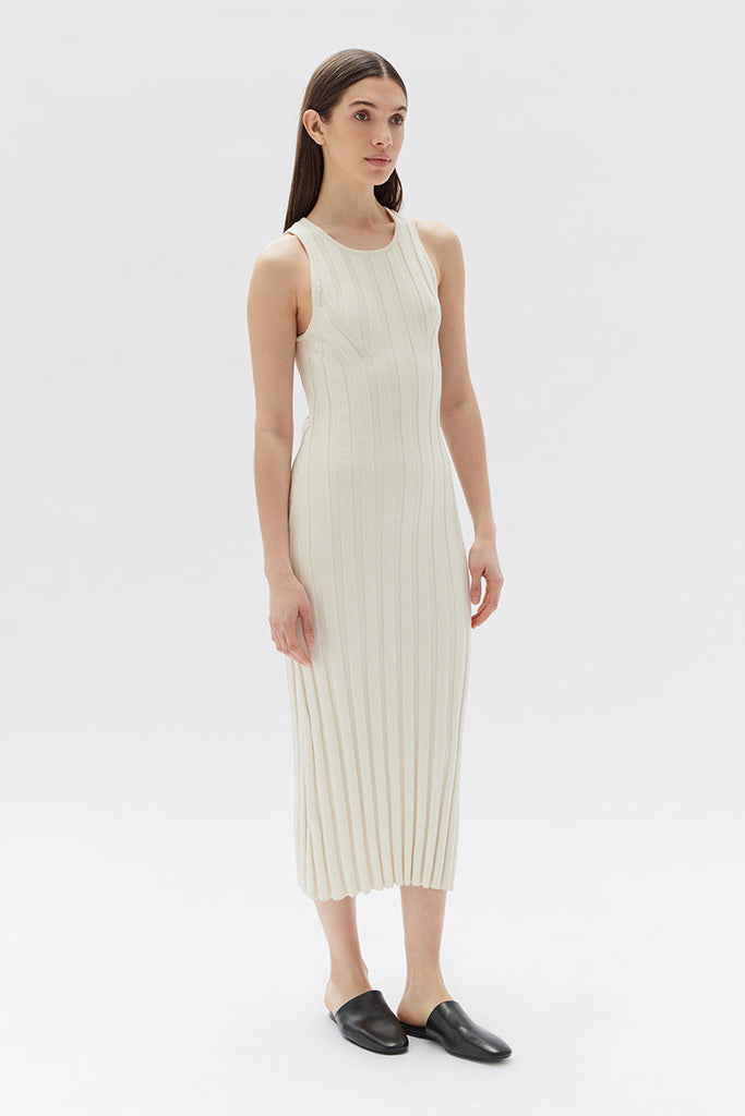 Assembly Florence Midi Knit Dress Cream