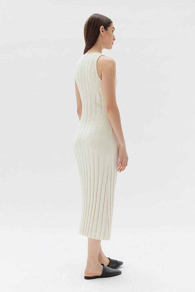 Assembly Florence Midi Knit Dress Cream