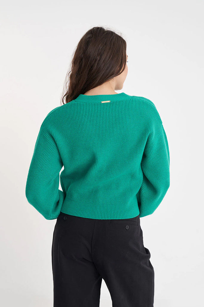 Huffer Bella Knit Cardigan Clover