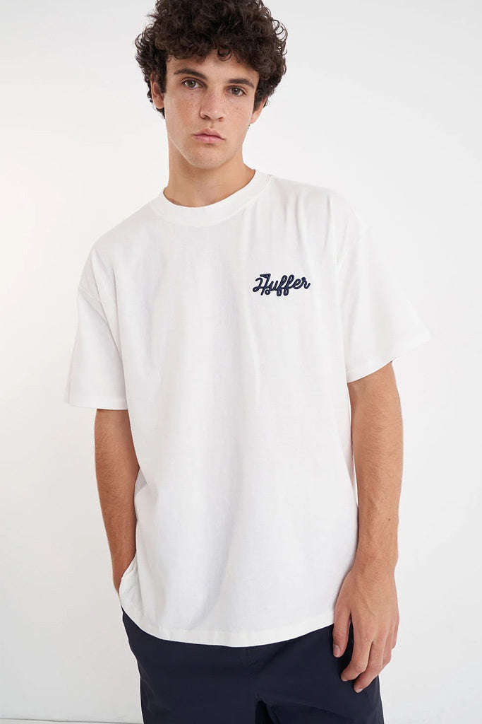 Huffer Block Tee 220/Can'T Deny Chalk