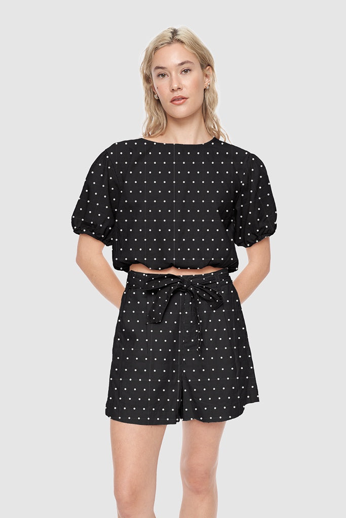 Huffer Bardot Airy Top Polka Dot