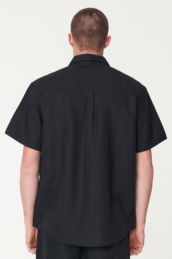 Huffer Mens Lin-In SS Shirt Black