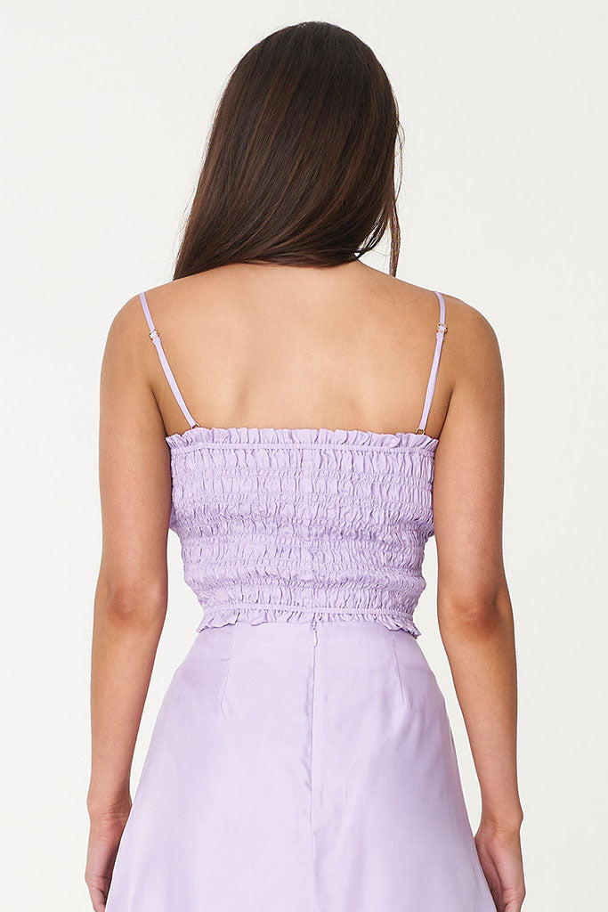 Huffer Misa Puff Bandeau Top Hyacinth