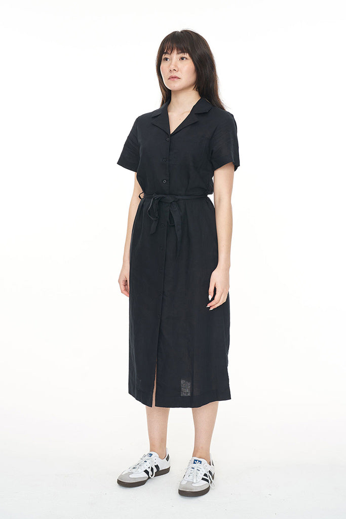 Huffer Lin-In Ss Daze Midi Dress Black