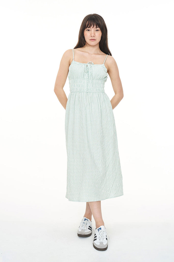 Huffer Catalina Eden Midi Dress Mint/Chalk