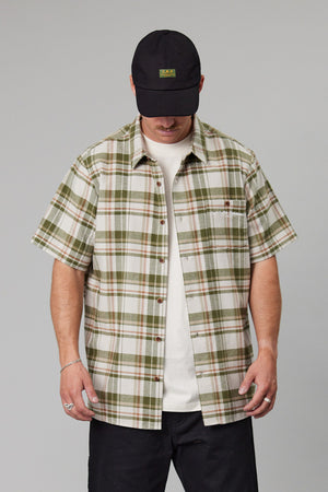 Just Another Fisherman Schooner SS Shirt Lichen/Sand Check