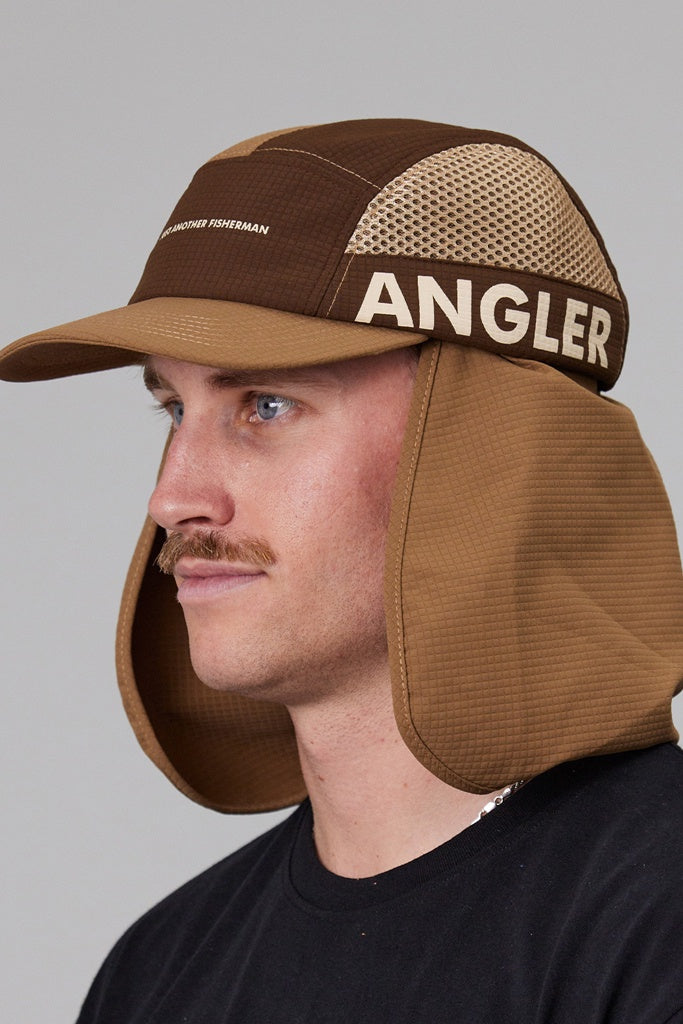 Just Another Fisherman Angler Flap 5 Panel Cap Brown