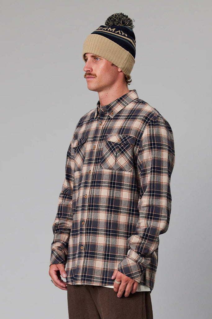 Just Another Fisherman Flanagan Flannel Shirt Sand/Navy Check