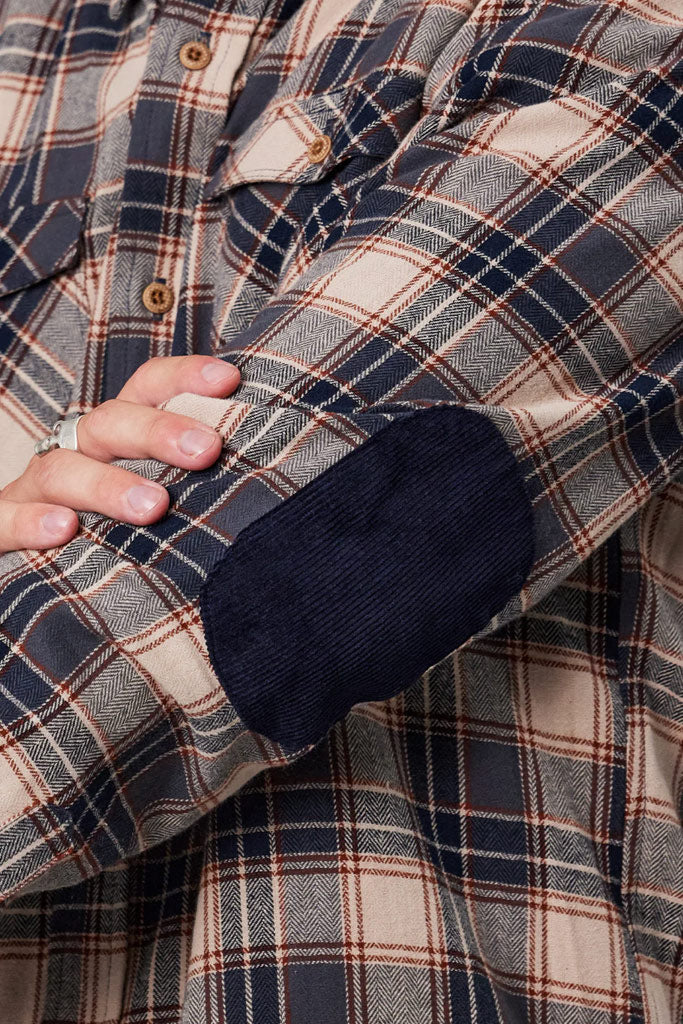 Just Another Fisherman Flanagan Flannel Shirt Sand/Navy Check