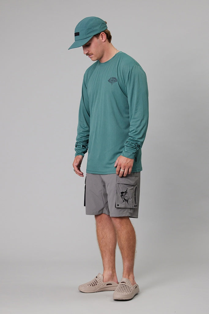 Just Another Fisherman Kelp Upf40 L/S Tee Harbour Teal