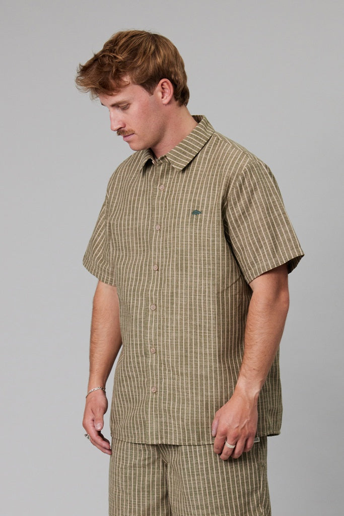 Just Another Fisherman Longitude S/S Shirt Lichen Stripe