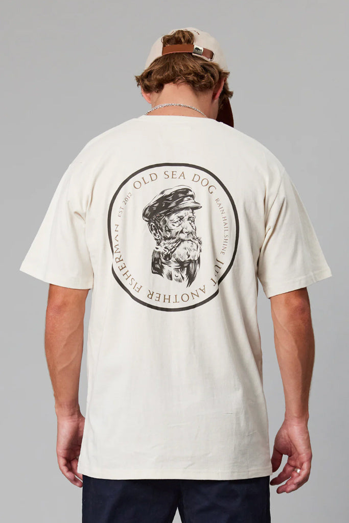 Just Another Fisherman Old Sea Dog Tee Antique White