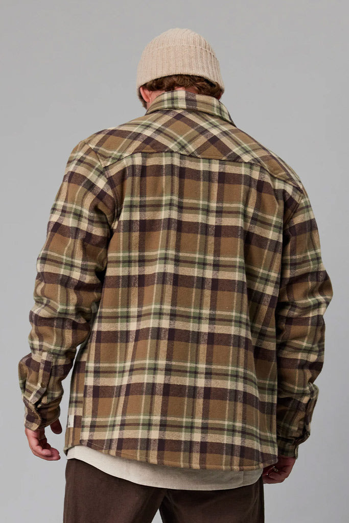 Just Another Fisherman Seaport Shearling Shirt Green Check