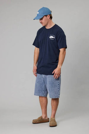 Just Another Fisherman Snapper Logo Tee Navy/White