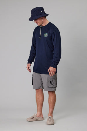 Just Another Fisherman Trev Upf40 L/S Tee Navy