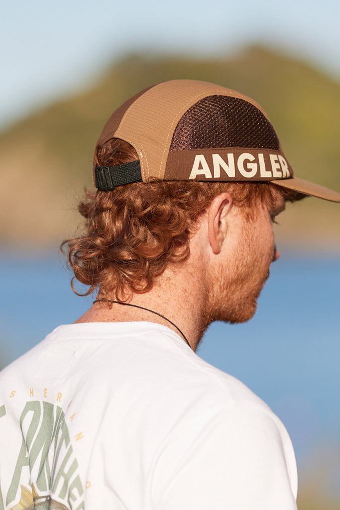 Just Another Fisherman Angler Flap 5 Panel Cap Brown