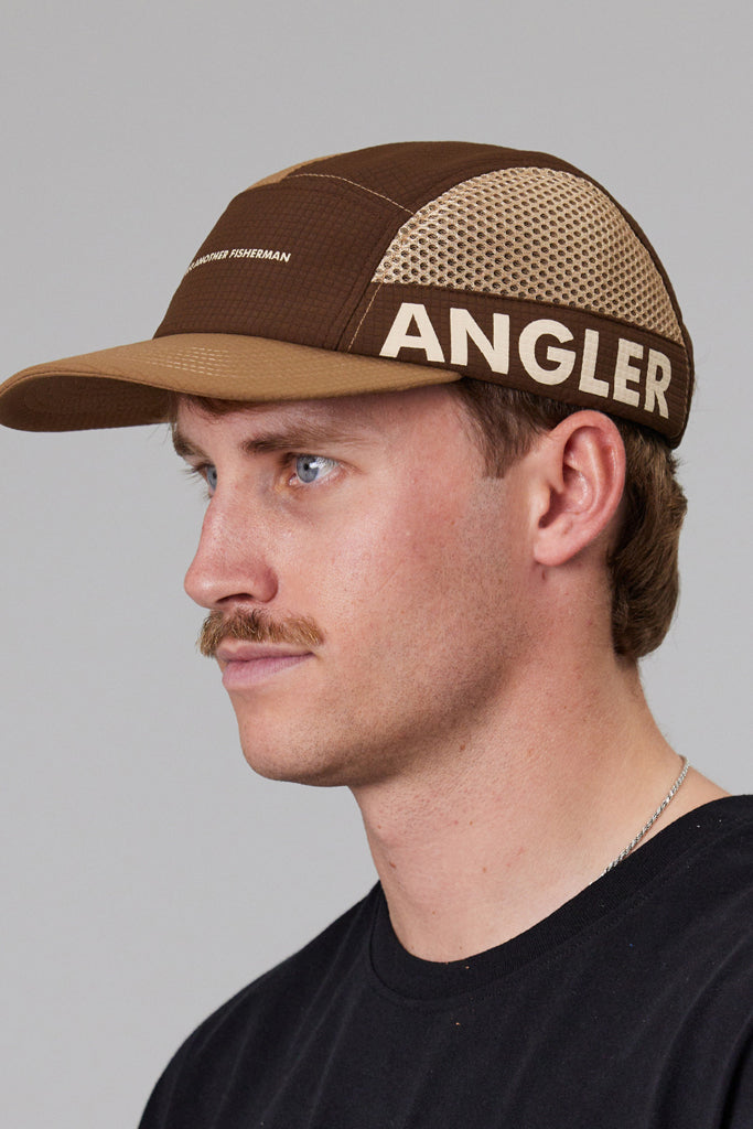 Just Another Fisherman Angler Flap 5 Panel Cap Brown