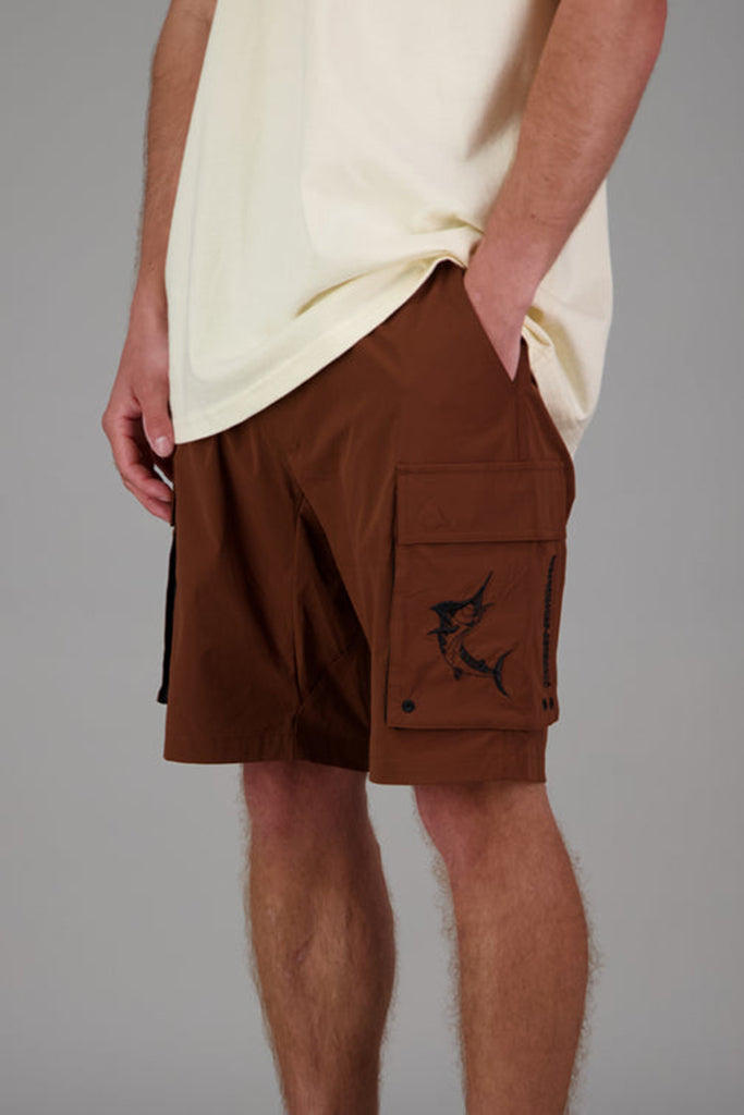 Just Another Fisherman Angler Tech Cargo Shorts Havana