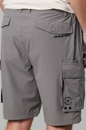 Just Another Fisherman Angler Tech Cargo Shorts Steel Grey