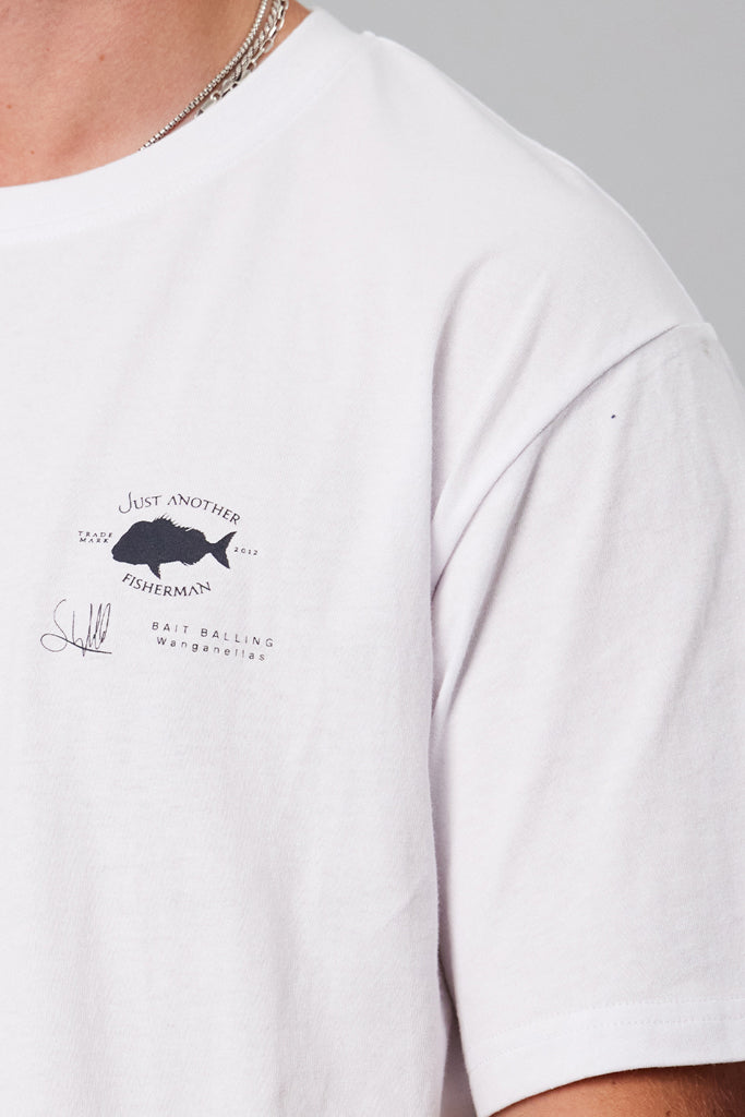 Just Another Fisherman Bait Balling Tee White